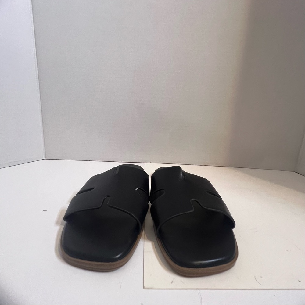 Women’s Flat Slip On Slide Sandals, Rihero , Black, Size 7 - Picture 2 of 8